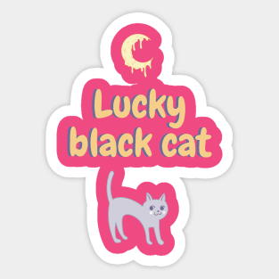 Lucky Black Cat Sticker